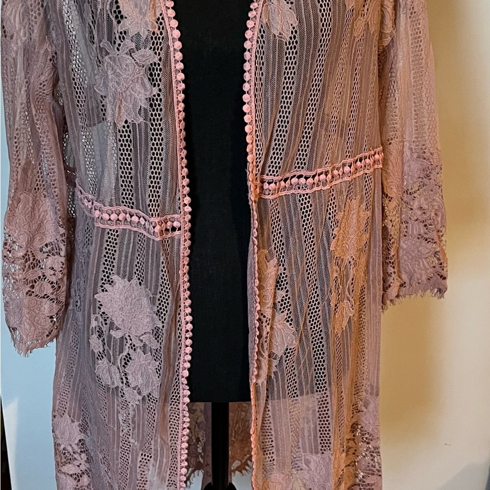 Sheer tunic mauve size m